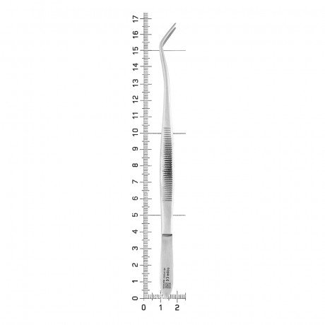 AB 976/03 Пинцет стоматологический с двойным изгибом Meriam с насечками, 17,0 см, NOPA