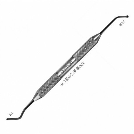 1304-2,5F Black Штопфер шарик- гладилка удлиненная узкая с покрытием, Fabri  — фото №1