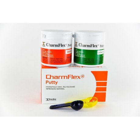 ЧамФлекс Патти (2*280мл) Оттискная масса, базовый слой, DentKist (CharmFlex Putty)  — фото №1