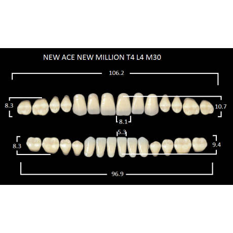 NEW ACE/NEW MILLION (C3-T4/L4-M30) (28шт) -двух слойные акриловые зубы. Yamahachi  — фото №1