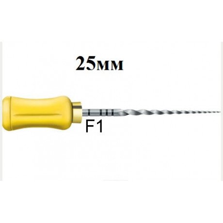 ПроТейпер ручной 25 мм F1 (6 шт/уп) Желтый, Dentsply