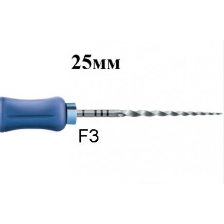 ПроТейпер ручной 25 мм F3 (6 шт/уп) Синий, Dentsply  — фото №1