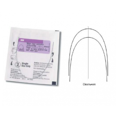 Дуга нитиноловая Юнитек термоактивная (1 шт) 3M (Unitek Nitinol Heat-Activated Archwire OFIII U 016)  — фото №1