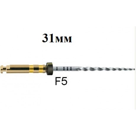 ПроТейпер Universal машинный 31 мм F5 (6 шт/уп) Желтый/Черный, Dentsply  — фото №1