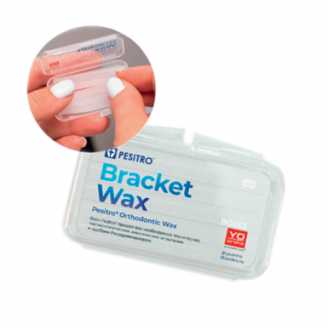 Воск ортодонтический (полоски по 7г) для адаптации слизистой оболочки к брекет-системе Bracket Wax Boxes Plain P575, Pesitro