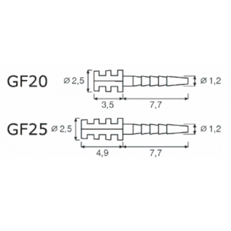 Штифты титановые анкерные с плоской коронковой частью Икадент IKT-GF20-V (24 шт)  — фото №1