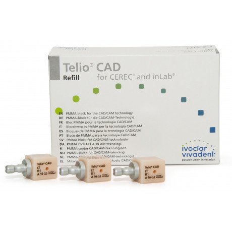 Блоки Телио Telio CAD for CEREC and inLab LT размер B40L/3, цвет A2 - для CAD/CAM IVOCLAR