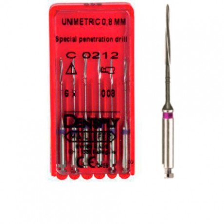 Пенетрационный дриль Unimetric №008 (6 шт/уп) 1 полоса, фиолетовый, Dentsply Maillefer 