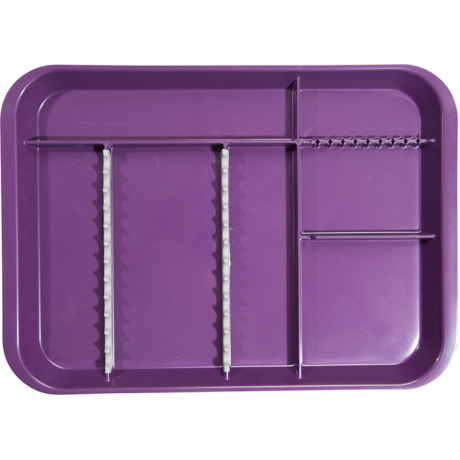 Лоток для инструментов плоский секционный фиолетовый, ZIRC (Divided tray w/cower)