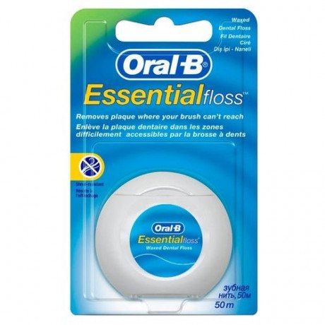 Флосс OralB Essential - зубная нить 50м (плоская, тонкая, вощеная, мятная) Procter&Gamble  — фото №1