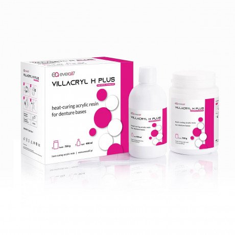 Виллакрил Н плюс Цвет V2 (750 г+400 мл) Молочно-розовый с прожилками, Базисная пластмасса, Everall7  (Villacryl H Plus)