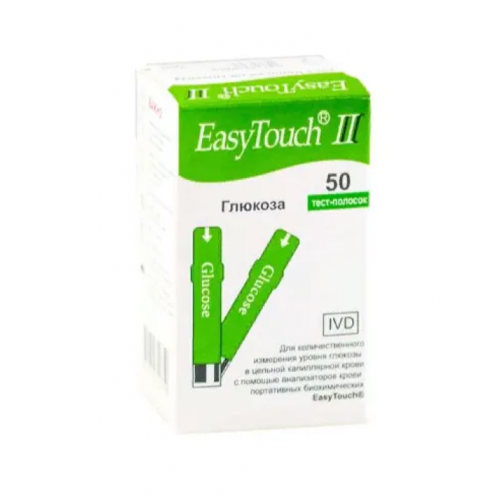 Тест-полоски Изи тач II для определения глюкозы (50 шт) МедИнформ (EasyTouch)