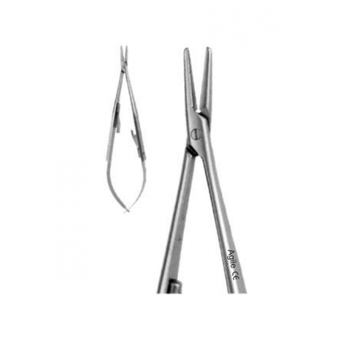 Иглодержатель микрохирургический прямой Castroviejo, 140 мм (1шт) AGILE
