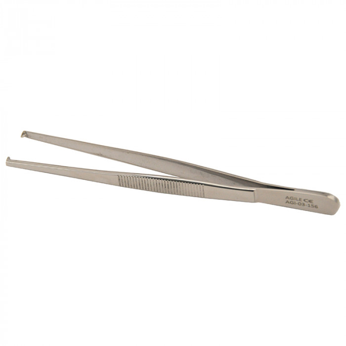 Пинцет хирургический прямой Gilles, 14,0см, зубчики 1х2, AGILE
