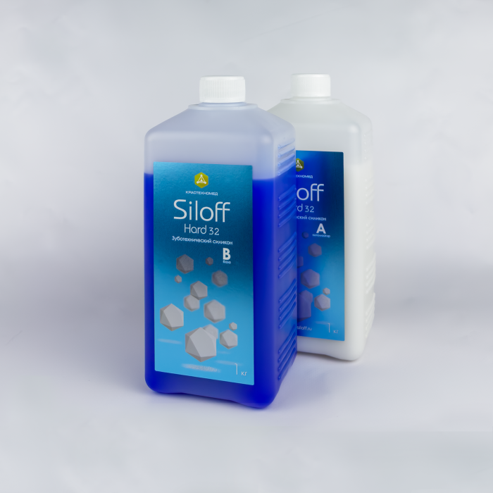 Siloff Hard 32 Голубой (2*1 кг) А-силикон для дублирования, КрасТехноМед  — фото №1