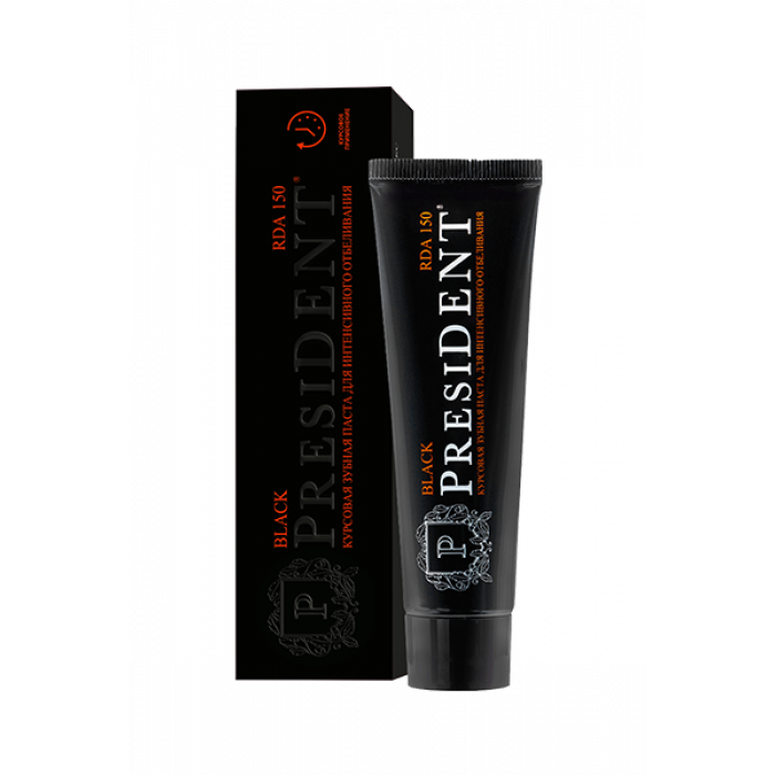 Зубная паста PRESIDENT Black (50 мл) RDA 150