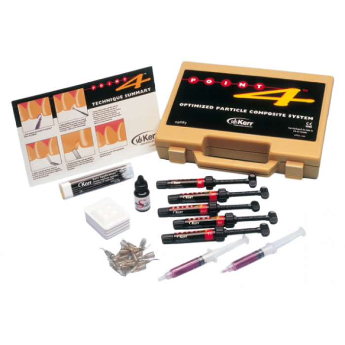 Поинт 4 (Point) мини-Набор (5 шпр*4 г: A2, A3, A3.5, B2, T1 + OptiBond Solo Plus 3 мл +травильный гель 2*3 г) KERR (Euro Kit)