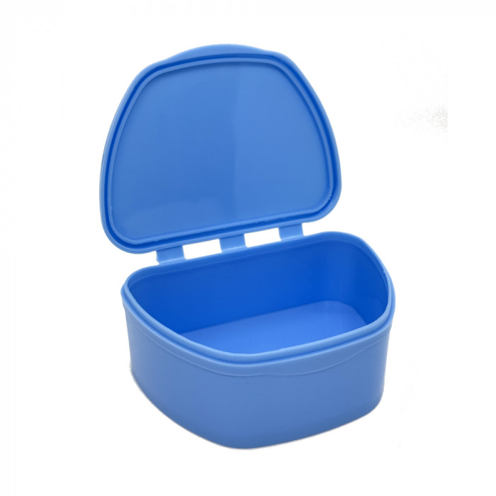 Контейнер для зубных протезов, кап, Большой, Голубой  (1шт) COTISEN