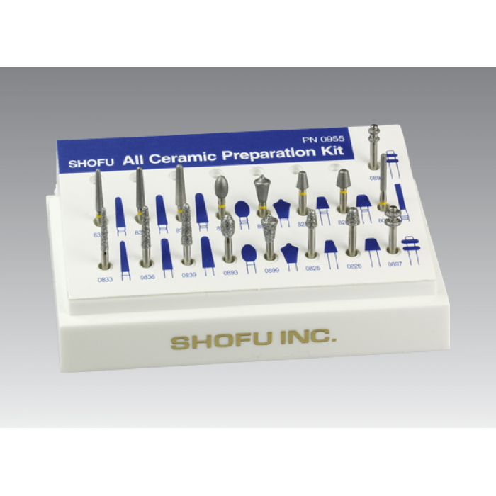 Алмазные боры All Ceramic Preparation Kit для турб. након. FG (17 шт) Набор для препарирования, Shofu (Япония)