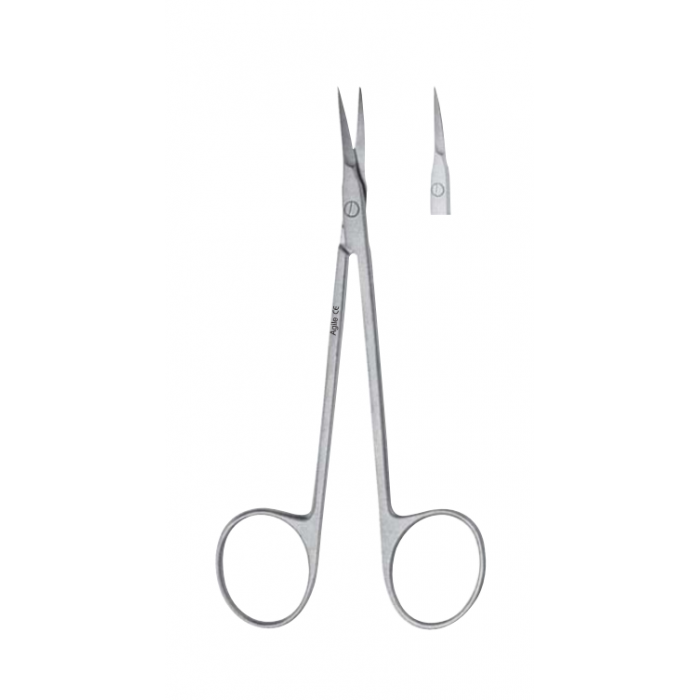Ножницы хирургические изогнутые Micro Iris, 110 мм, экстра-тонкий кончик (1 шт), AGILE