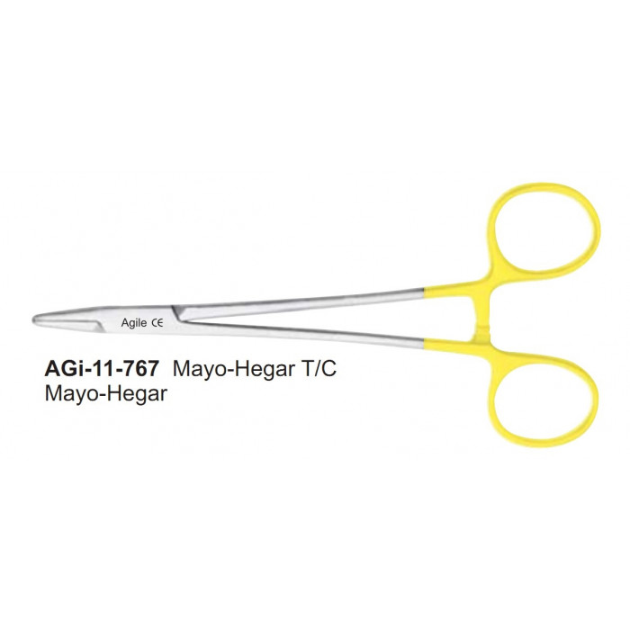 Иглодержатель хирургический Mayo-Hegar, 160 мм, карбид-вольфрамовые вставки (1шт) AGILE
