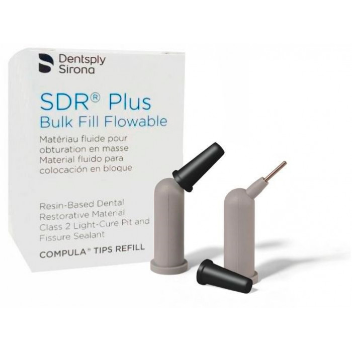 СДР Плюс компьюлы A2 (15 шт*0,25 г) жидкотекучий композит объемного внесения, Dentsply (SDR Plus Compula)