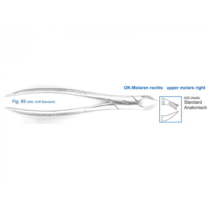 11-89 Щипцы для удаления зубов верхние, моляры правые  — фото №1