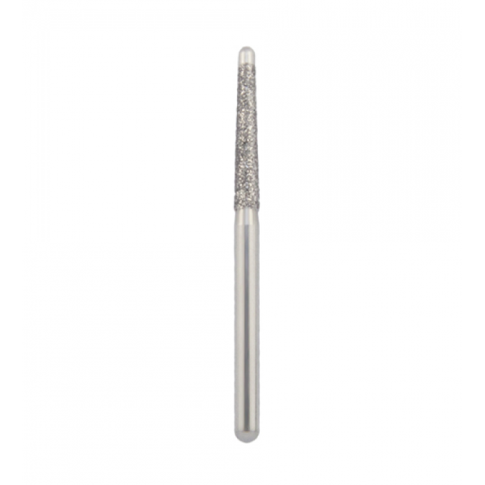Бор алмазный 857-016M-FG (1шт) форма конус круглый с безопасной верхушкой, среднее зерно, NTI