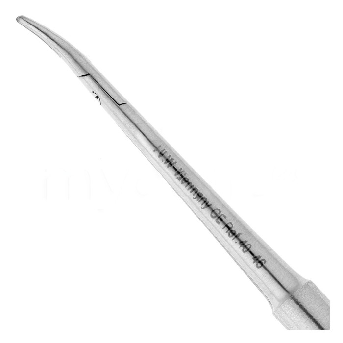 40-46 Иглодержатель микрохирургический изогнутый Micro-Nadelhalter TC, 180 мм, карбид-вольфрамовые вставки, HLW — фото №3