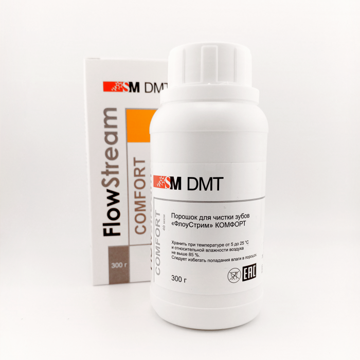 ФлоуСтрим Комфорт (300г) Мята (порошок для AirFlow) SM DMT (Flow Stream Comfort) 