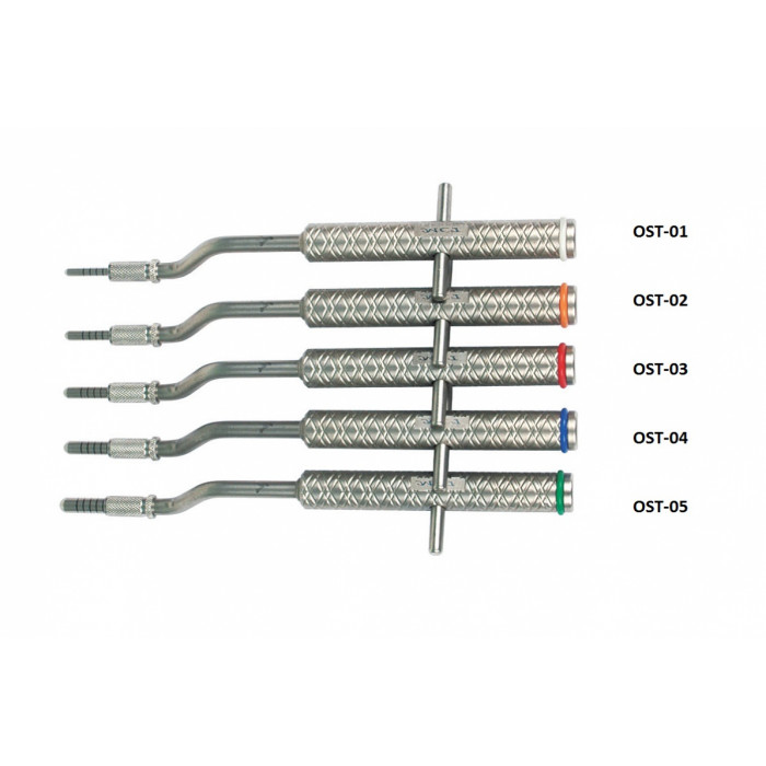 OST-SET Набор остеотом THERMOS (5 шт) байонеты, вогнутые, с ограничителями, Mr. Curette Tech