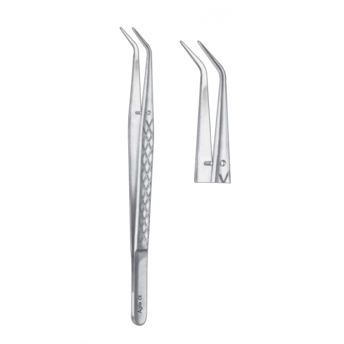 Пинцет стоматологический изогнутый College, диагональ, 15,0см, AGILE