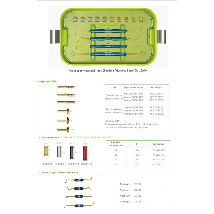 Инструменты для синус лифтинга в стоматологии фото и описание