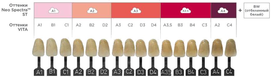 Шкала оттенков Dentsply Neo Spectra